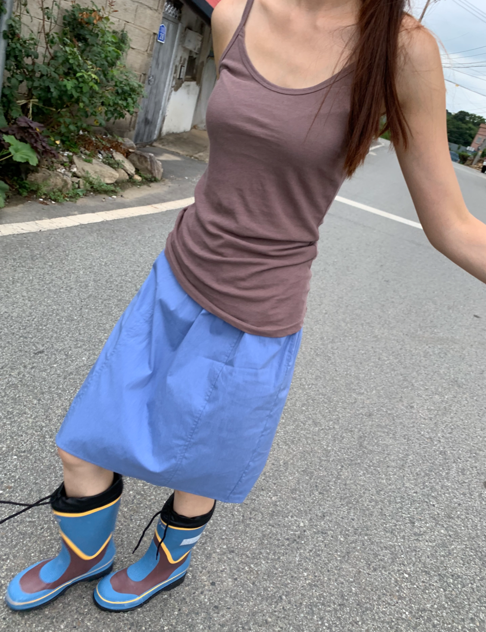 cozy nylon skirt (블루)